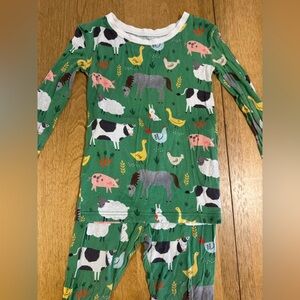 Little Sleepies Green Farm Animals PJ set